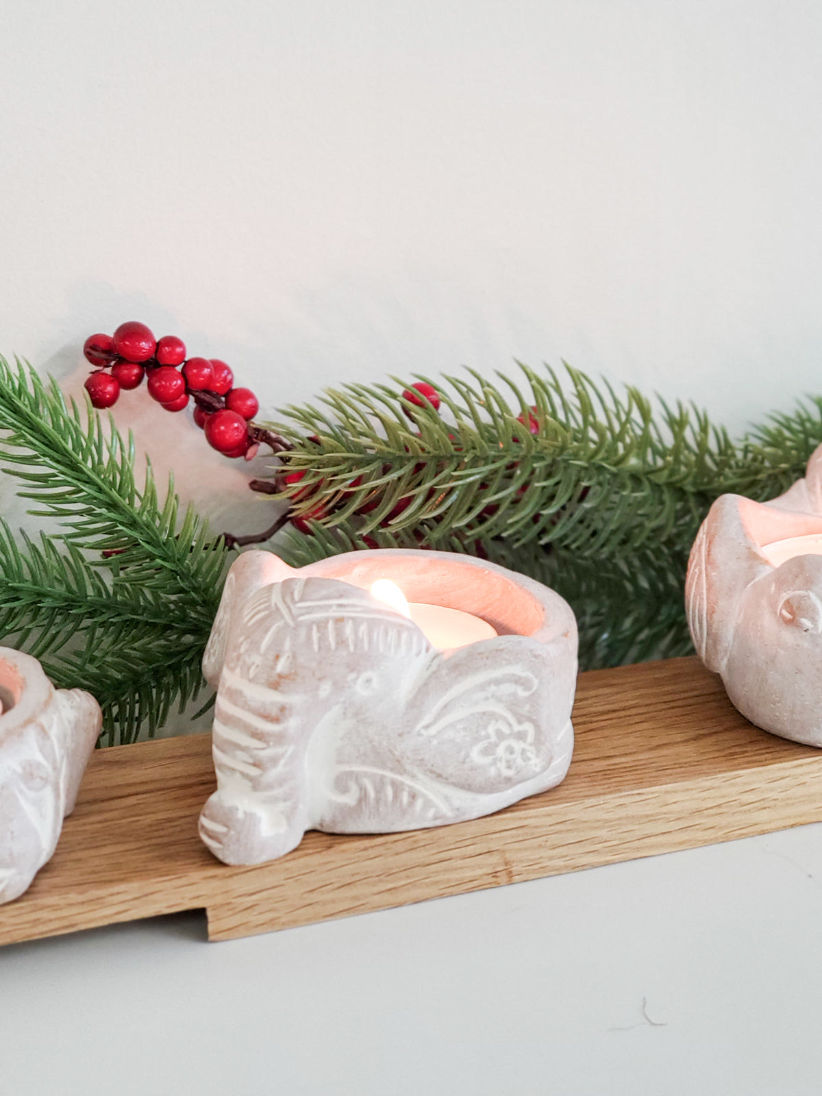 Terracotta Tea Light Candle Holder - Elephant - Tampa Home & Garden Store