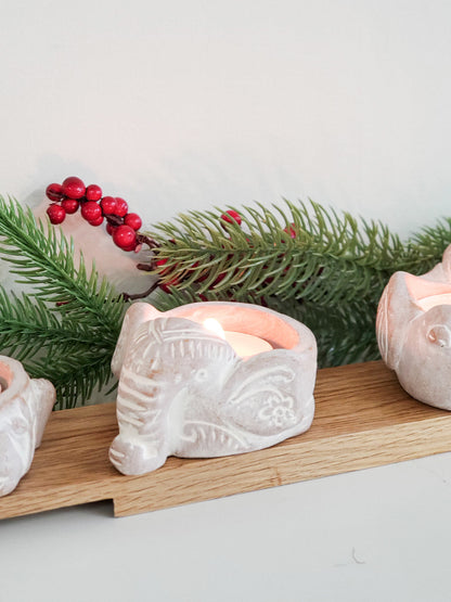 Terracotta Tea Light Candle Holder - Elephant - Tampa Home & Garden Store