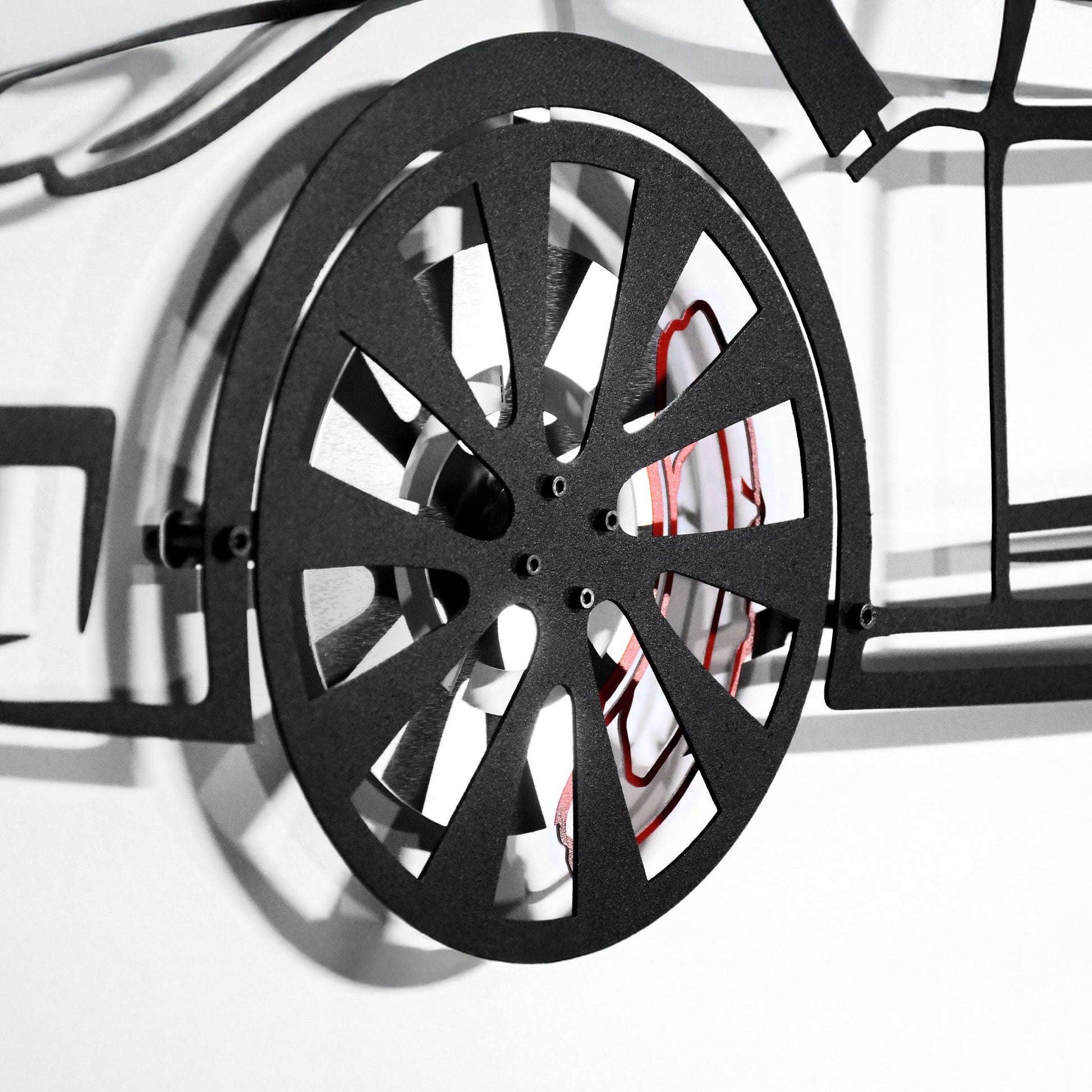Tesla Model S Wall Art – Electric Car Steel Silhouette with Spinning Wheels-KAFMEKA045 - Tampa Home & Garden Store