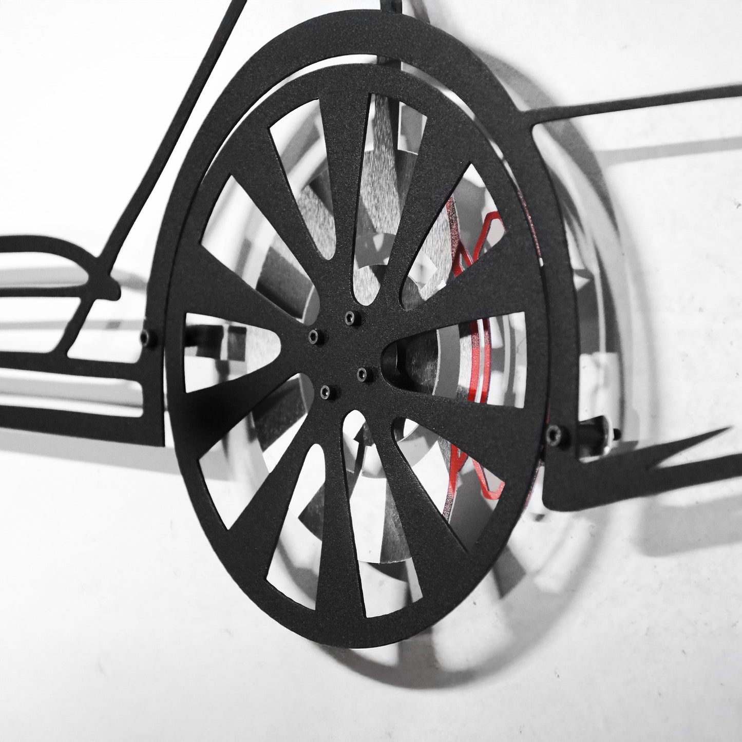 Tesla Model S Wall Art – Electric Car Steel Silhouette with Spinning Wheels-KAFMEKA045 - Tampa Home & Garden Store
