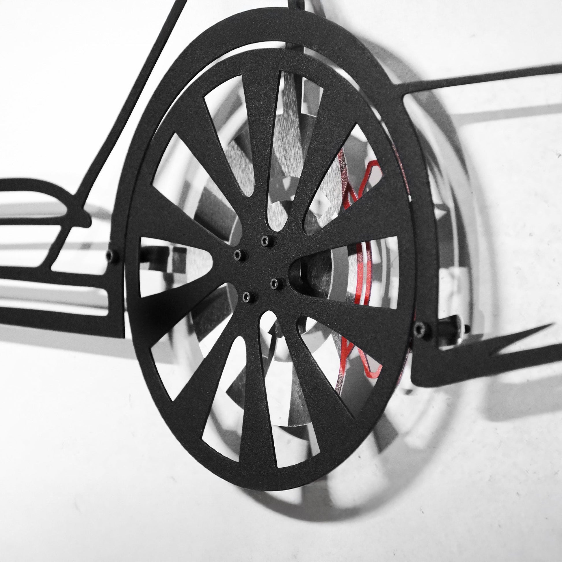 Tesla Model S Wall Art – Electric Car Steel Silhouette with Spinning Wheels-KAFMEKA045 - Tampa Home & Garden Store