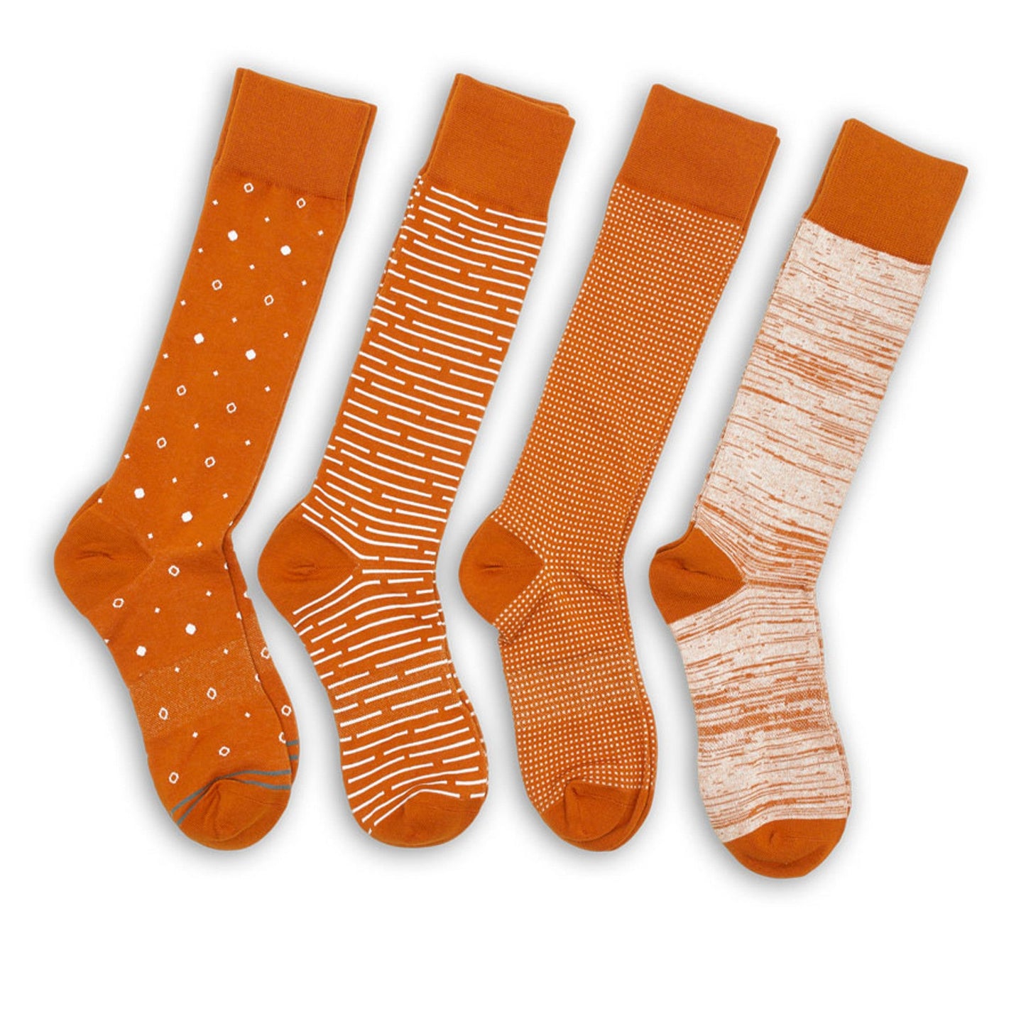 CiderOrange Mixed 8 Pack DeadSoxy socks in team colorways with four orange patterns on Tampa Home & Garden Store