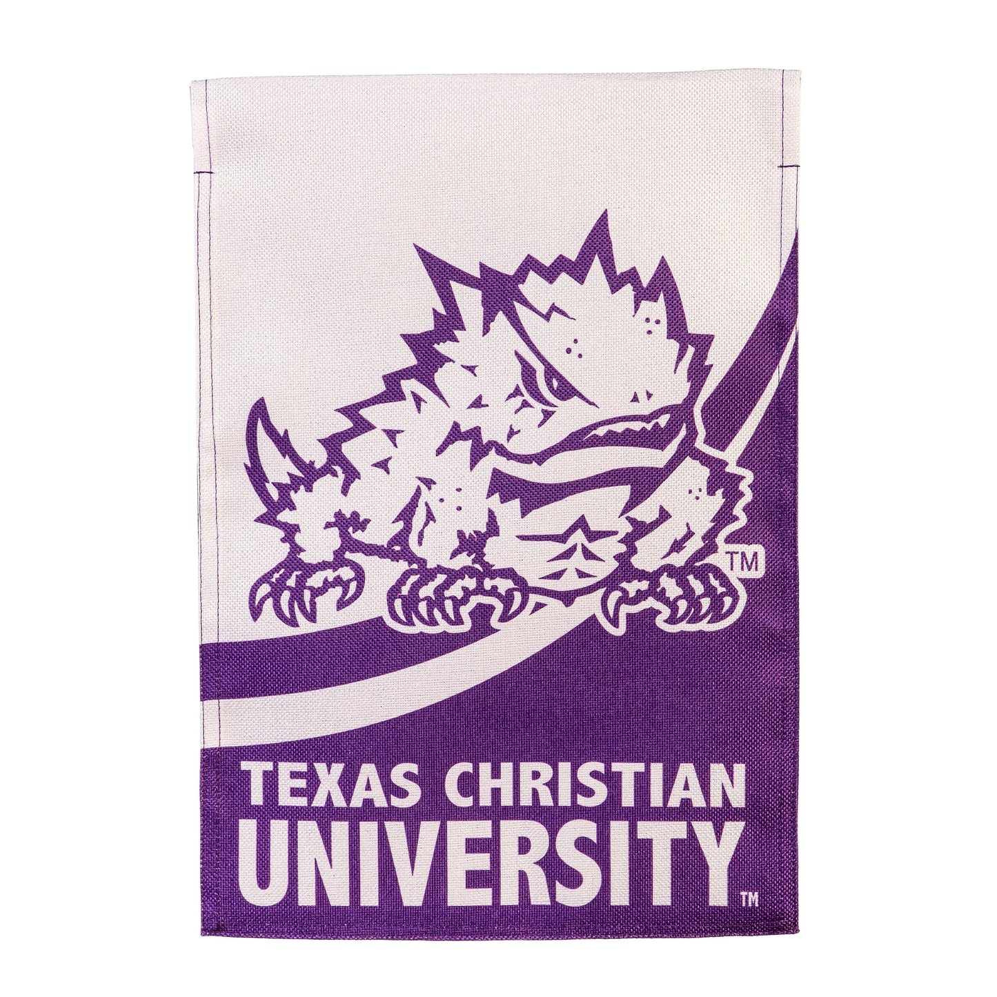 Texas Christian University Burlap Flag GDN Size - Tampa Home & Garden Store