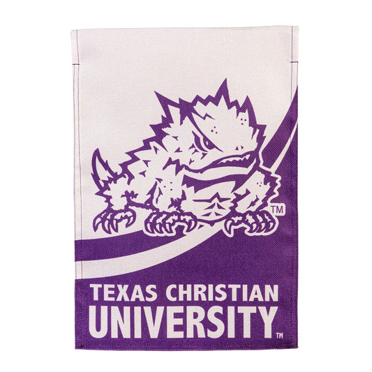 Texas Christian University Burlap Flag GDN Size - Tampa Home & Garden Store