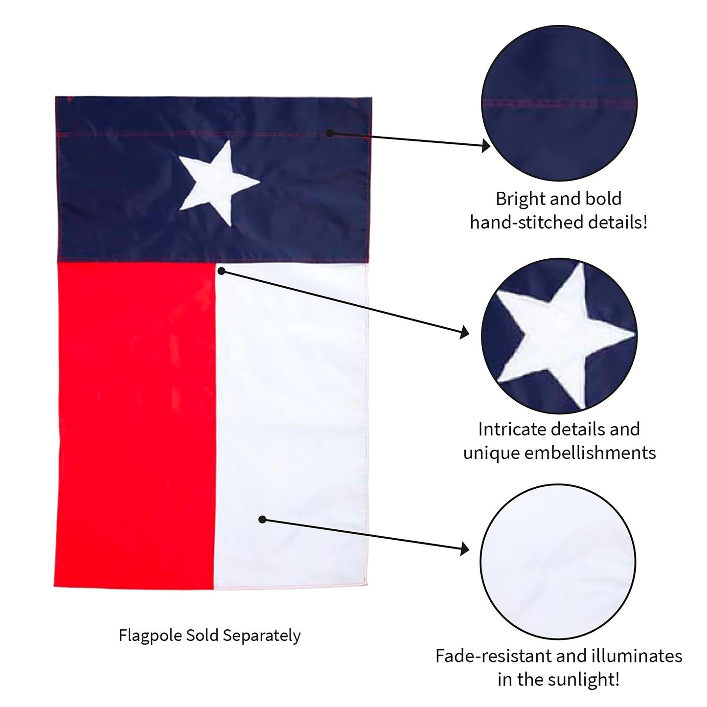 Texas State Flag Garden Applique Flag - Tampa Home & Garden Store
