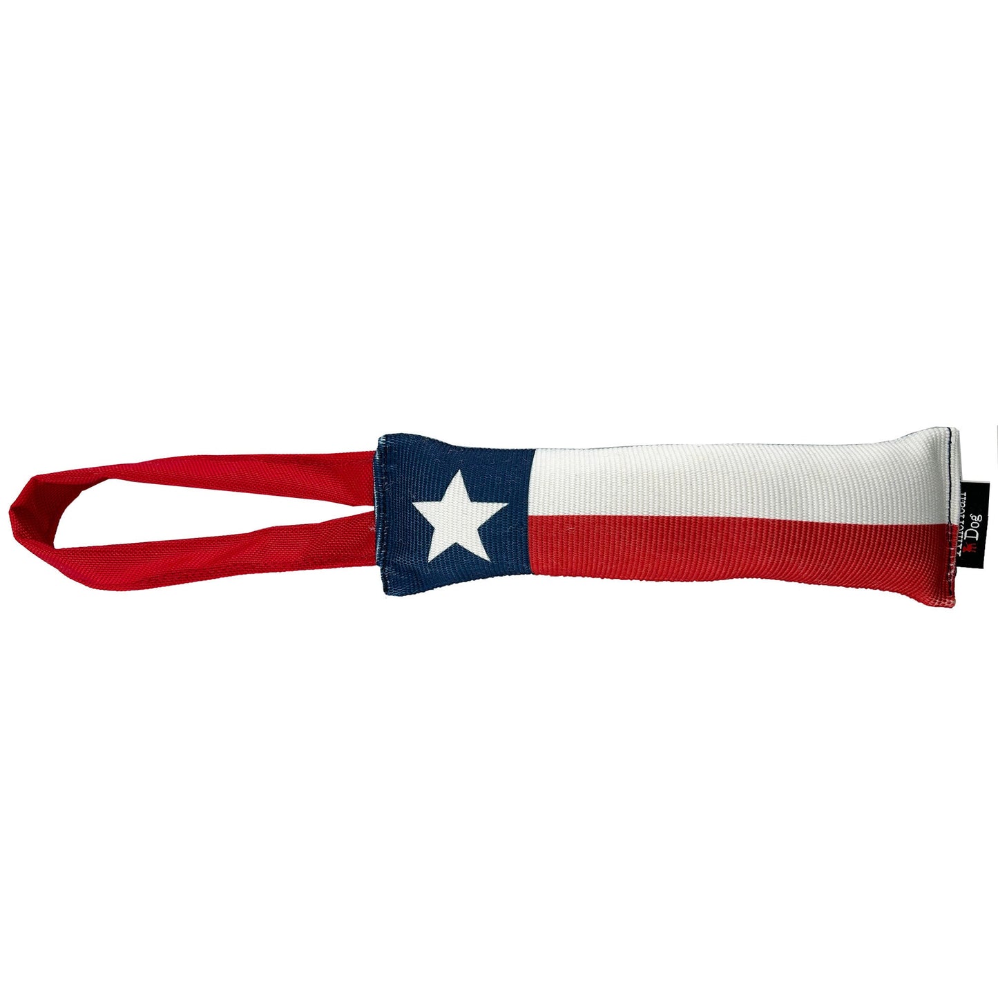 Fire Hose Dog Toy Tug by American Dog in patriotic red blue white fabric on Tampa Home & Garden Store