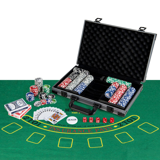 Texas Holdem Poker Chip Set Casino Poker Chips with 400 Pieces Chips-Black - Tampa Home & Garden Store
