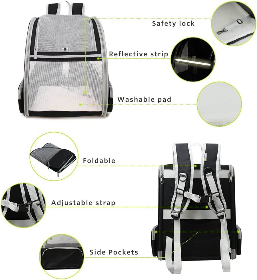 Texsens Innovative Traveler Bubble Backpack Pet Carriers for Cats and Dogs (Black) - Tampa Home & Garden Store