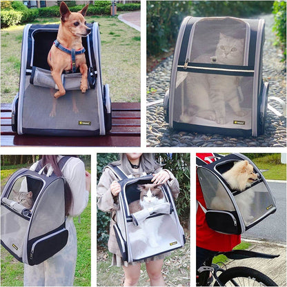 Texsens Innovative Traveler Bubble Backpack Pet Carriers for Cats and Dogs (Black) - Tampa Home & Garden Store
