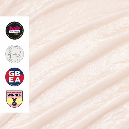 UpCircle Conditioner Crème with Rosemary & Bamboo haircare on peach marble with award badges on Tampa Home & Garden Store