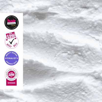 Shampoo Crème with Pink Berry Extract Jumbo by UpCircle – badge strip on white panel with awards on Tampa Home & Garden Store
