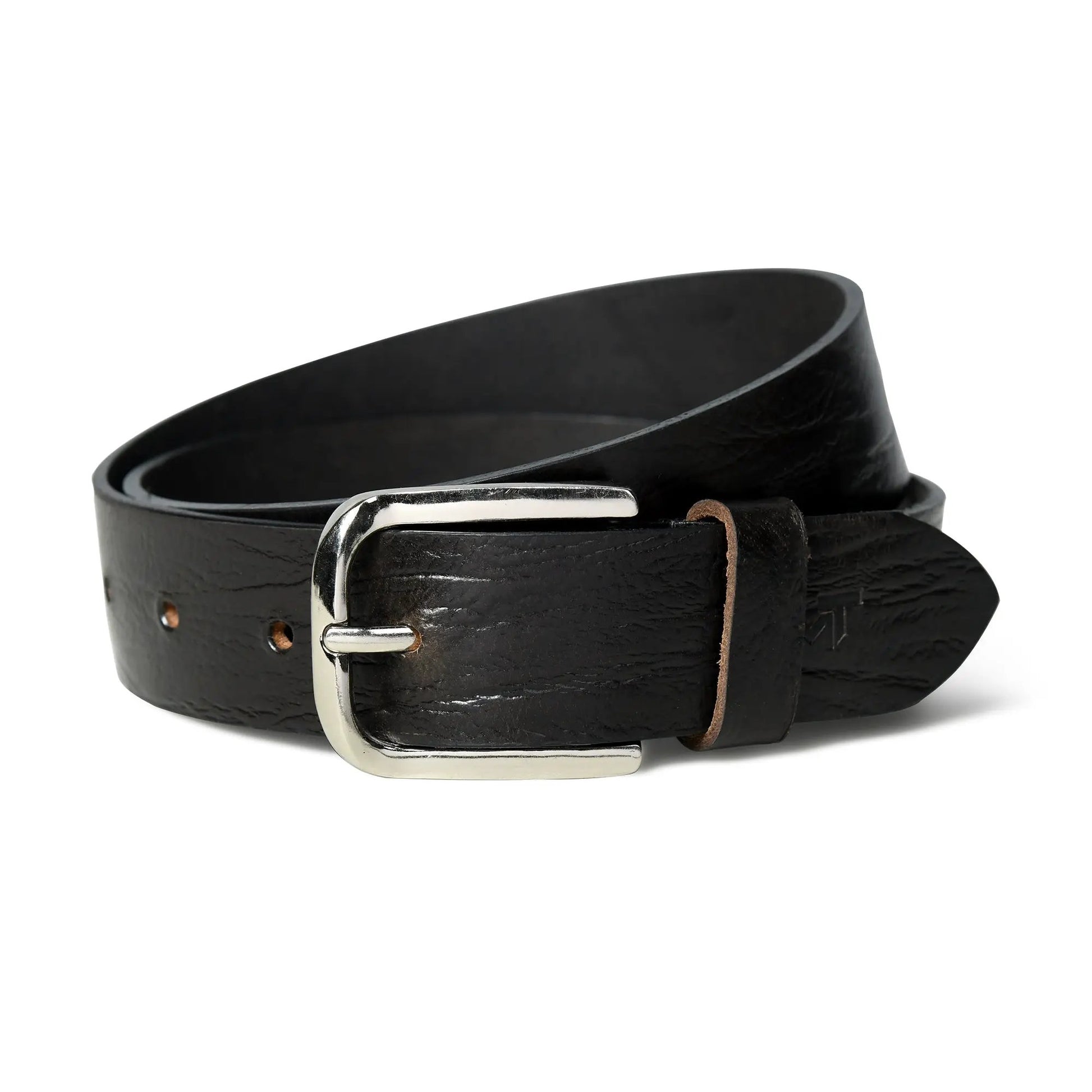 Textured Black Leather Belt - Tampa Home & Garden Store