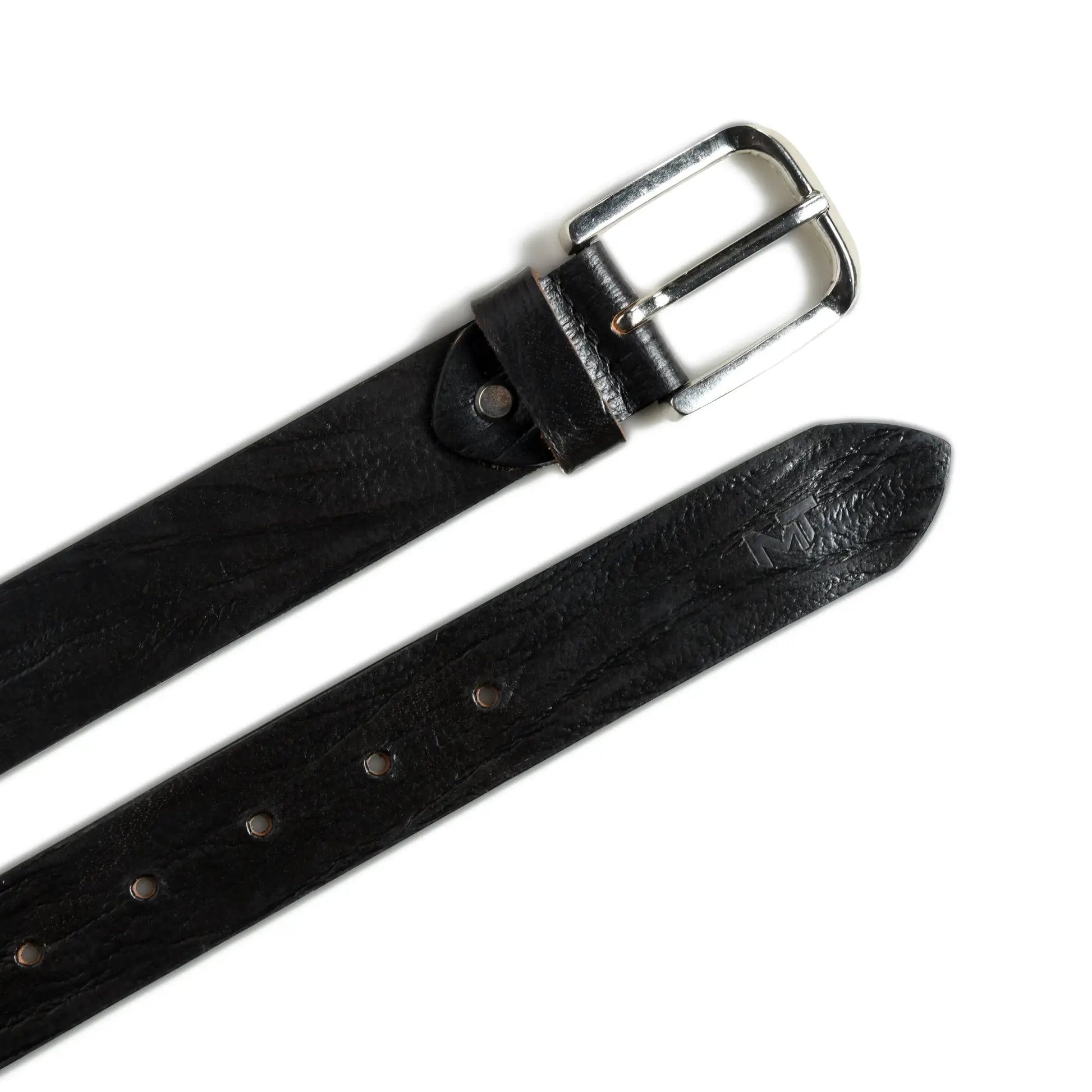 Textured Black Leather Belt - Tampa Home & Garden Store