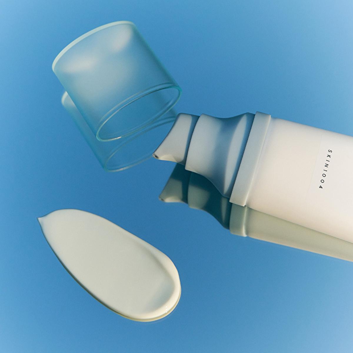 Skin1004 Madagascar Centella Hyalu-Cica Sunscreen Cream SPF 50+ PA++++ on white pump bottle on Tampa Home & Garden Store