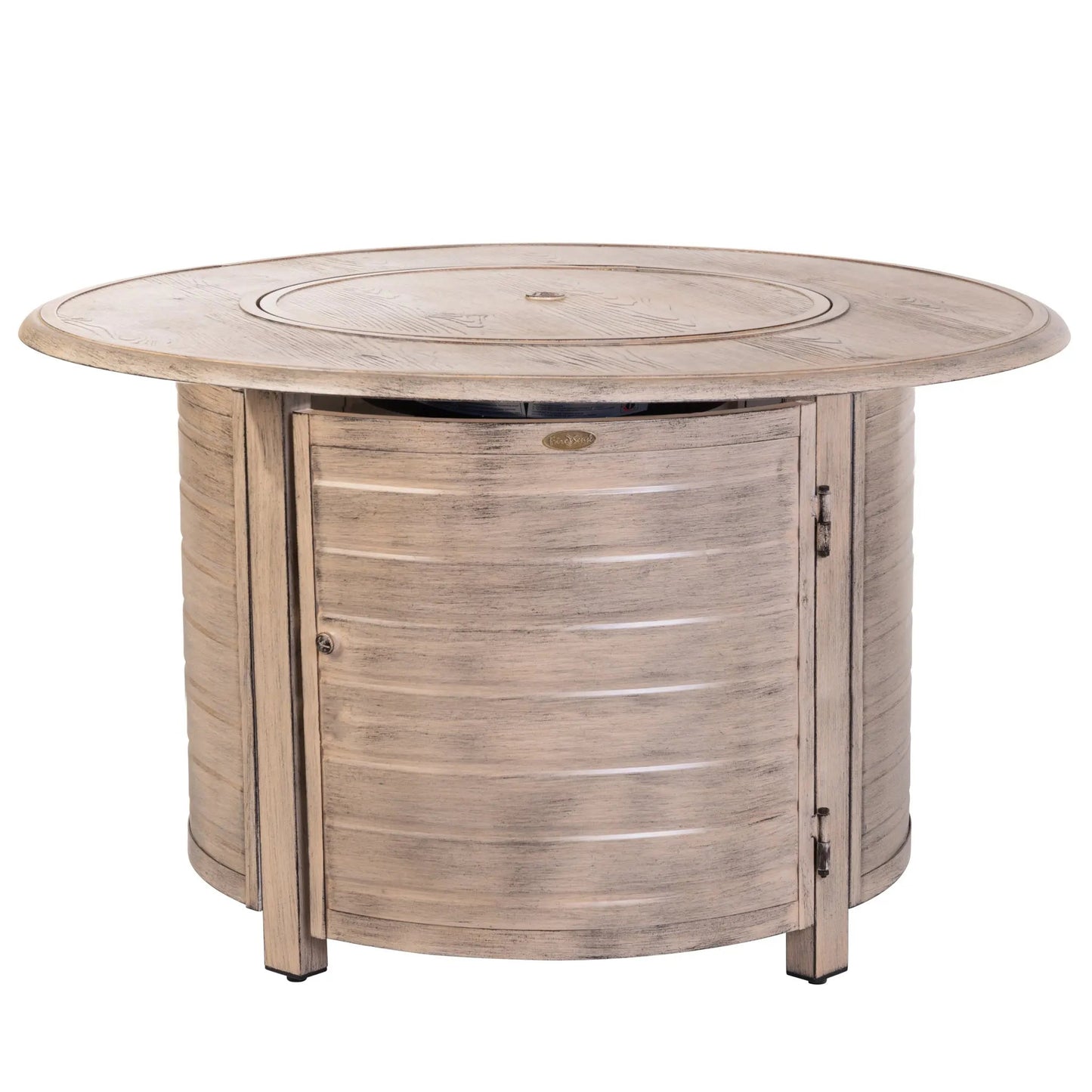 Thatcher Driftwood Round Aluminum LPG Fire Pit outdoor gas fire pit by Fire Sense on Tampa Home & Garden Store