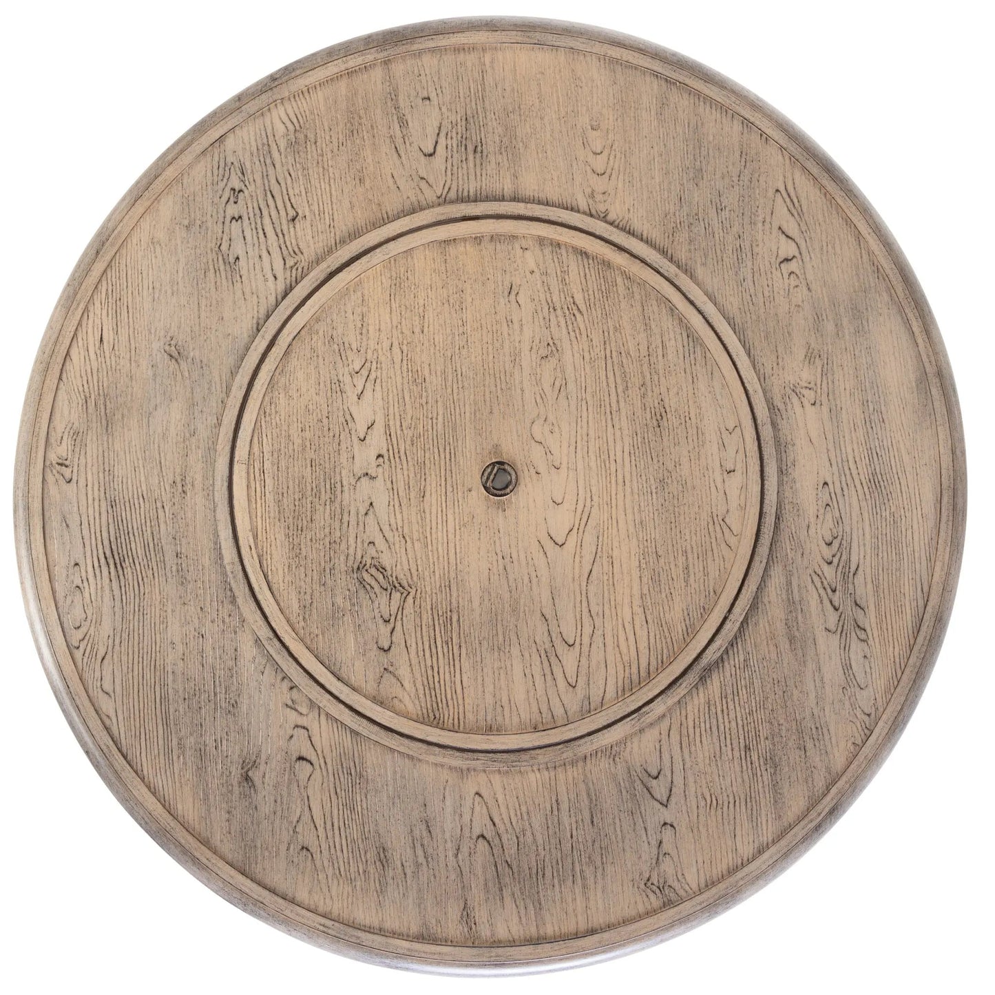 Thatcher Driftwood round aluminum LPG fire pit with wood grain finish and circular lip on Tampa Home & Garden Store