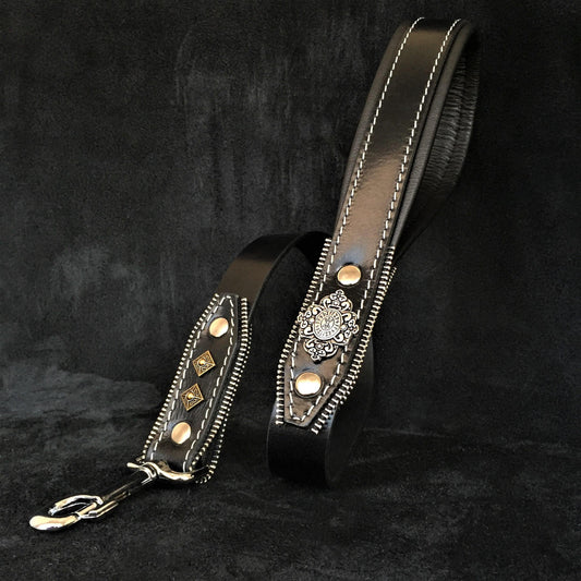 The ''Aztec'' Black leash - Tampa Home & Garden Store