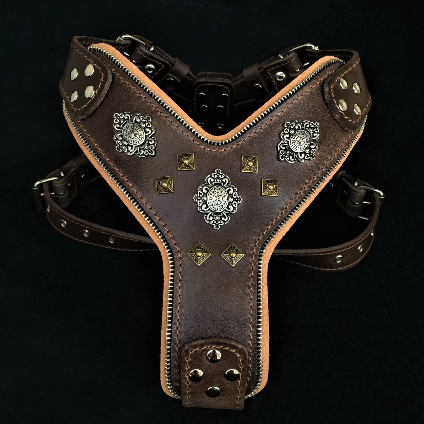 The "Aztec" big dogs harness BROWN - Tampa Home & Garden Store
