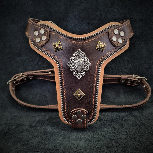 The ''Aztec'' harness Brown Small to Medium Size - Tampa Home & Garden Store