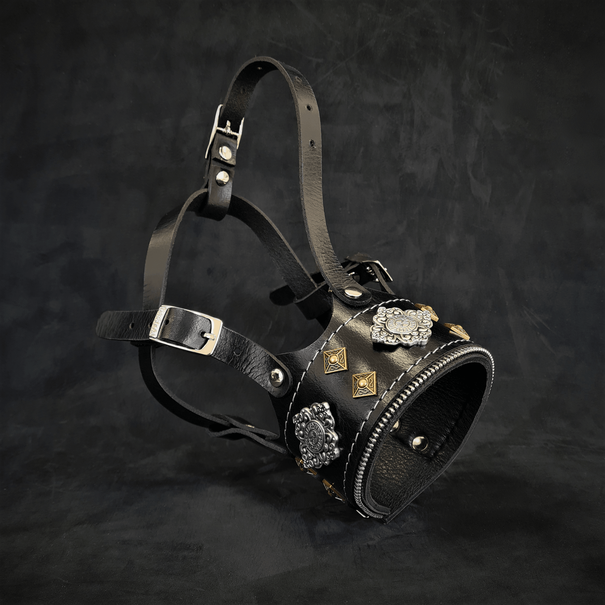 The "Aztec" leather muzzle BLACK - Tampa Home & Garden Store