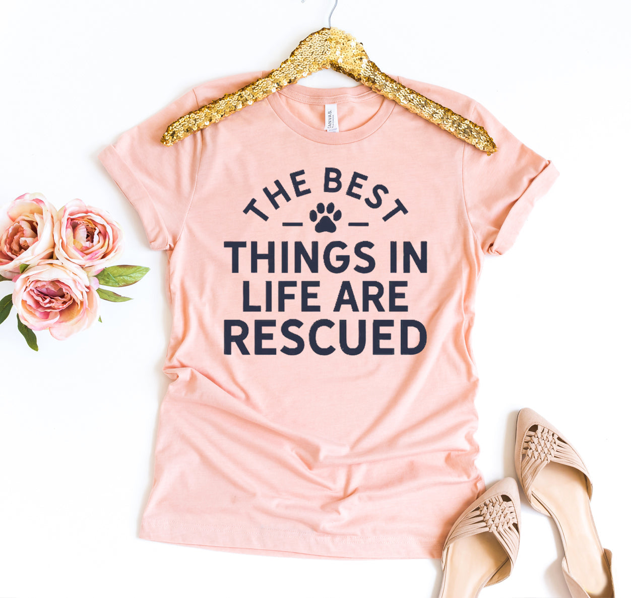 The Best Things In Life Are Rescued T-Shirt - Tampa Home & Garden Store