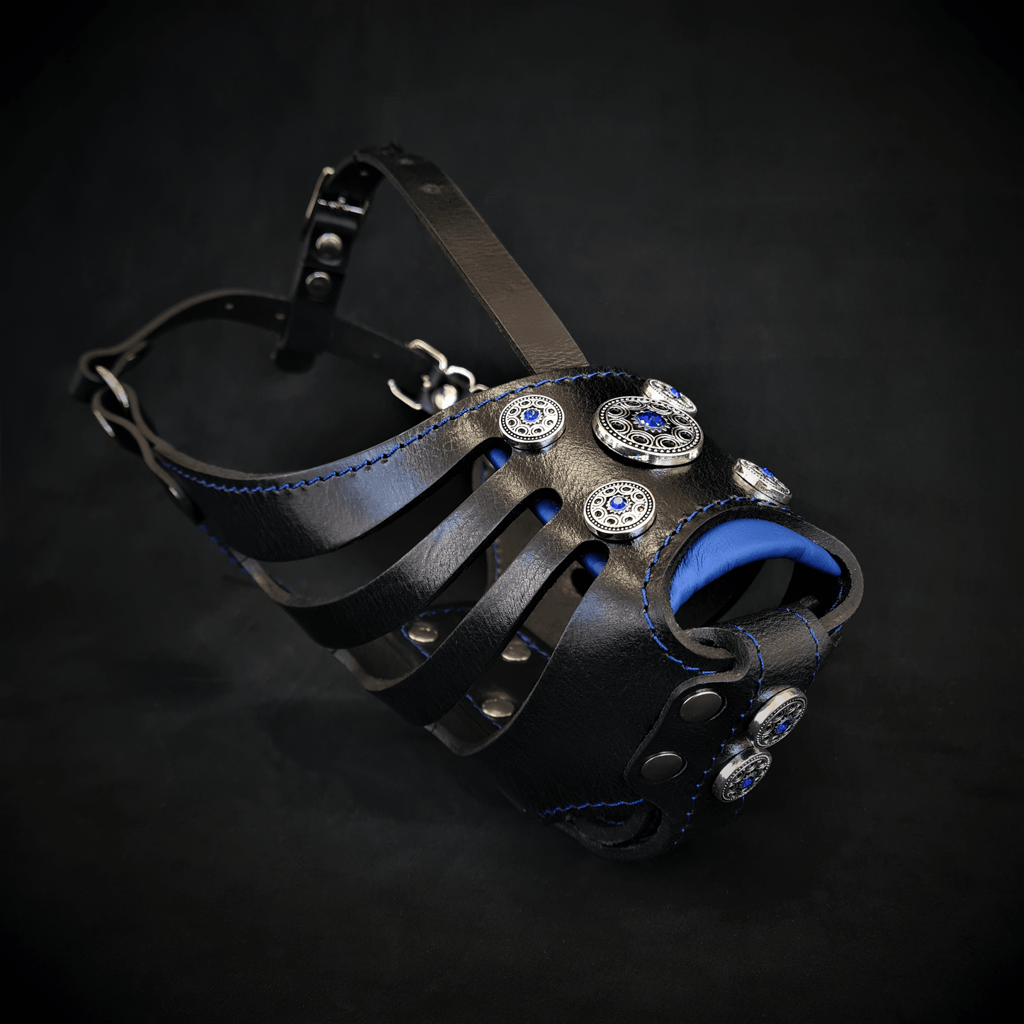 The ''Bijou'' Basket Muzzle Black & Blue - Tampa Home & Garden Store