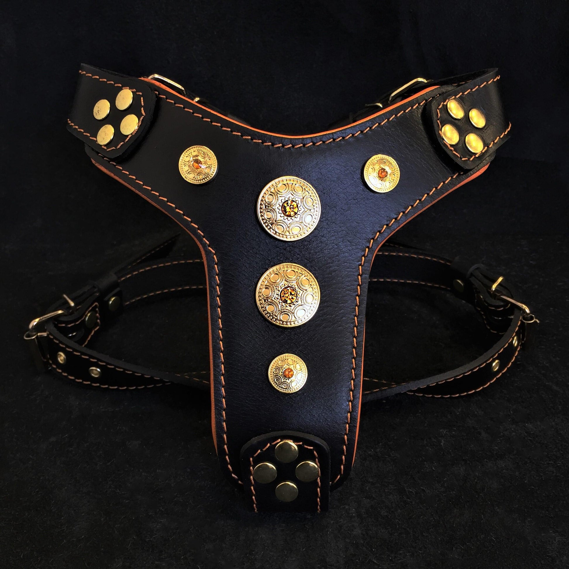 The ''Bijou'' harness Black & Orange Small to Medium Size - Tampa Home & Garden Store