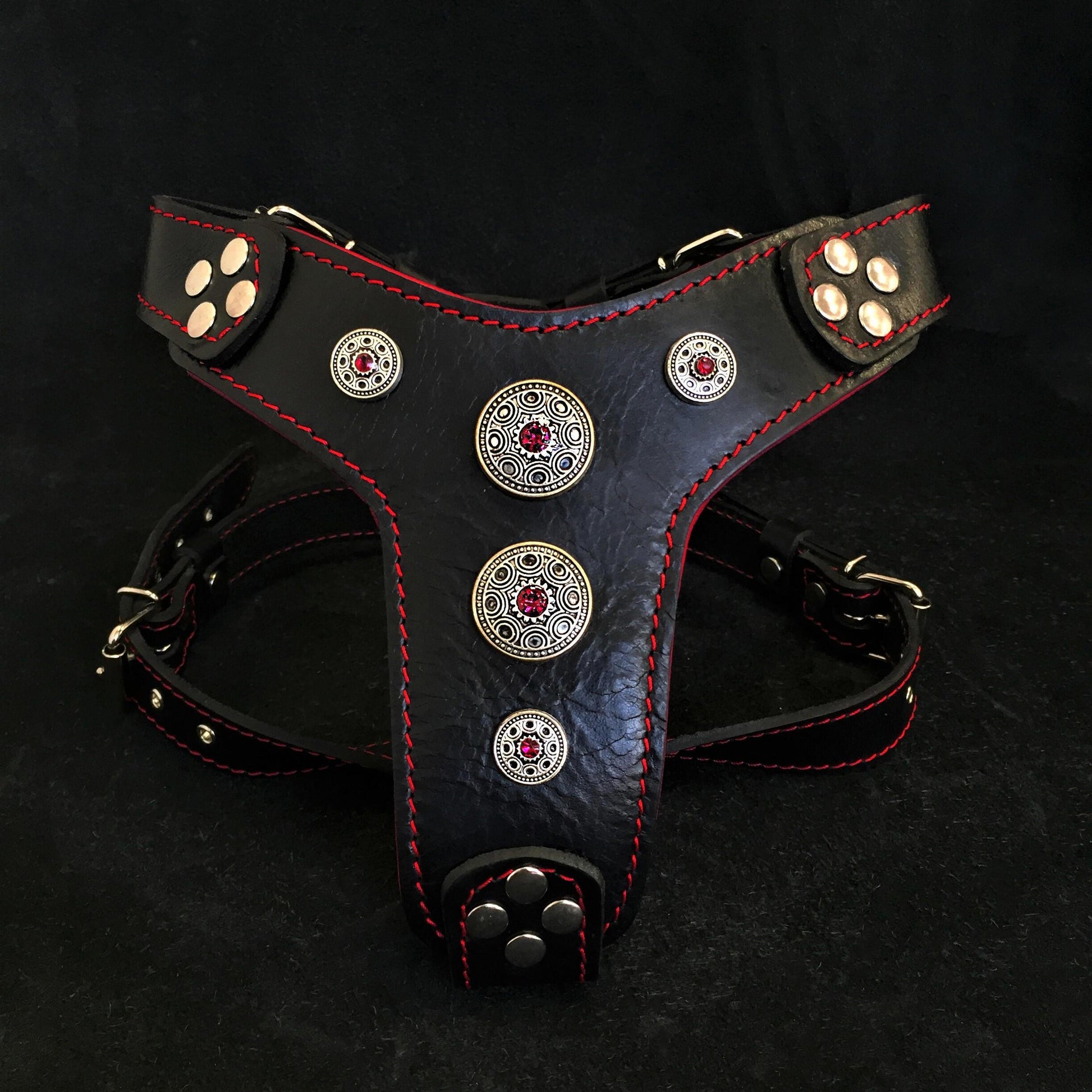The ''Bijou'' harness Black & Red Small to Medium Size - Tampa Home & Garden Store