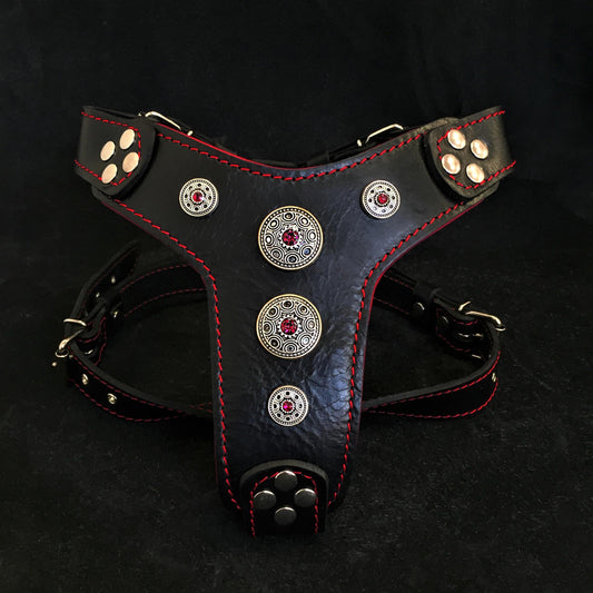 The ''Bijou'' harness Black & Red Small to Medium Size - Tampa Home & Garden Store