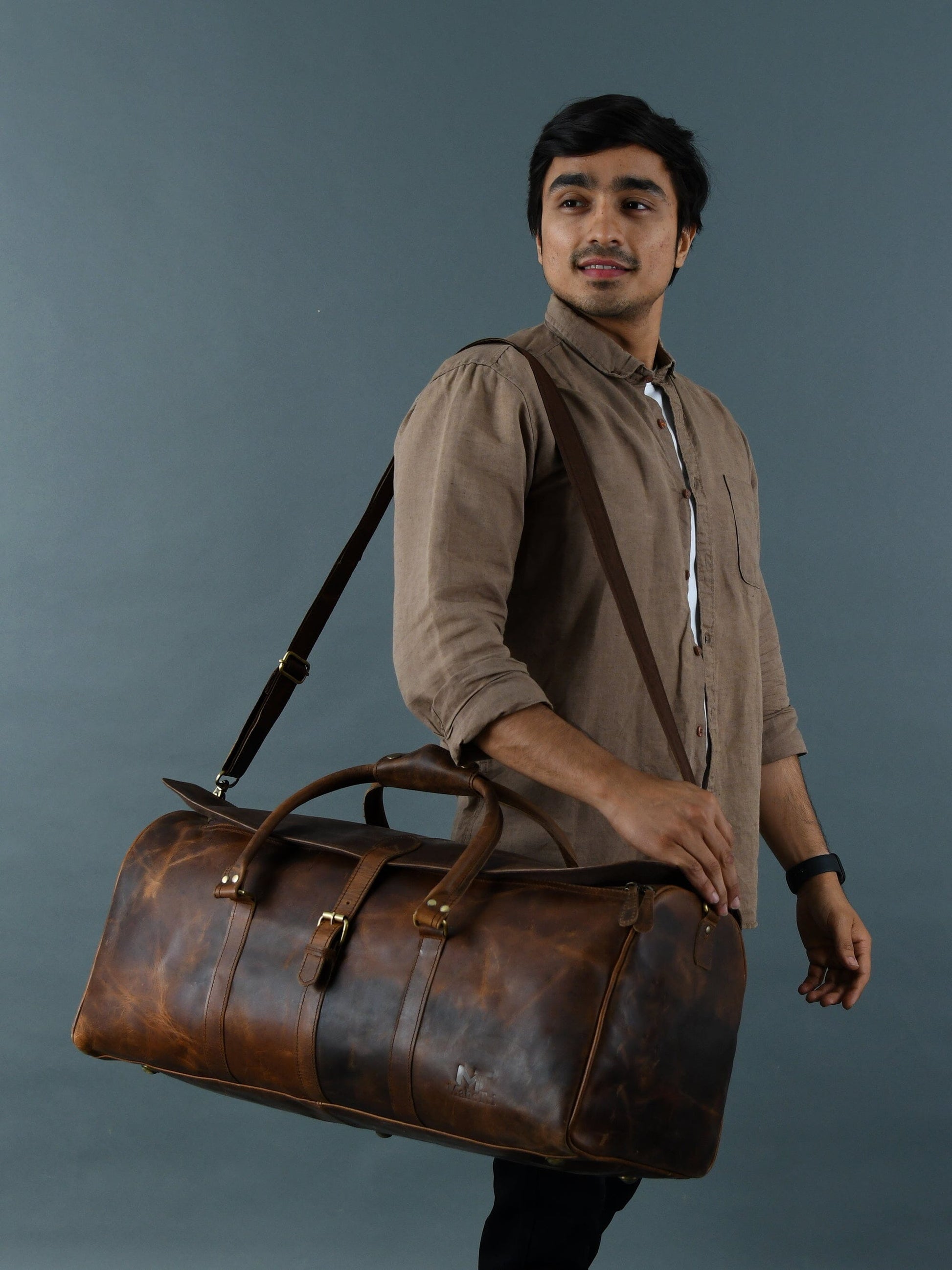 The Bolton Flap Duffel- Brown - Tampa Home & Garden Store