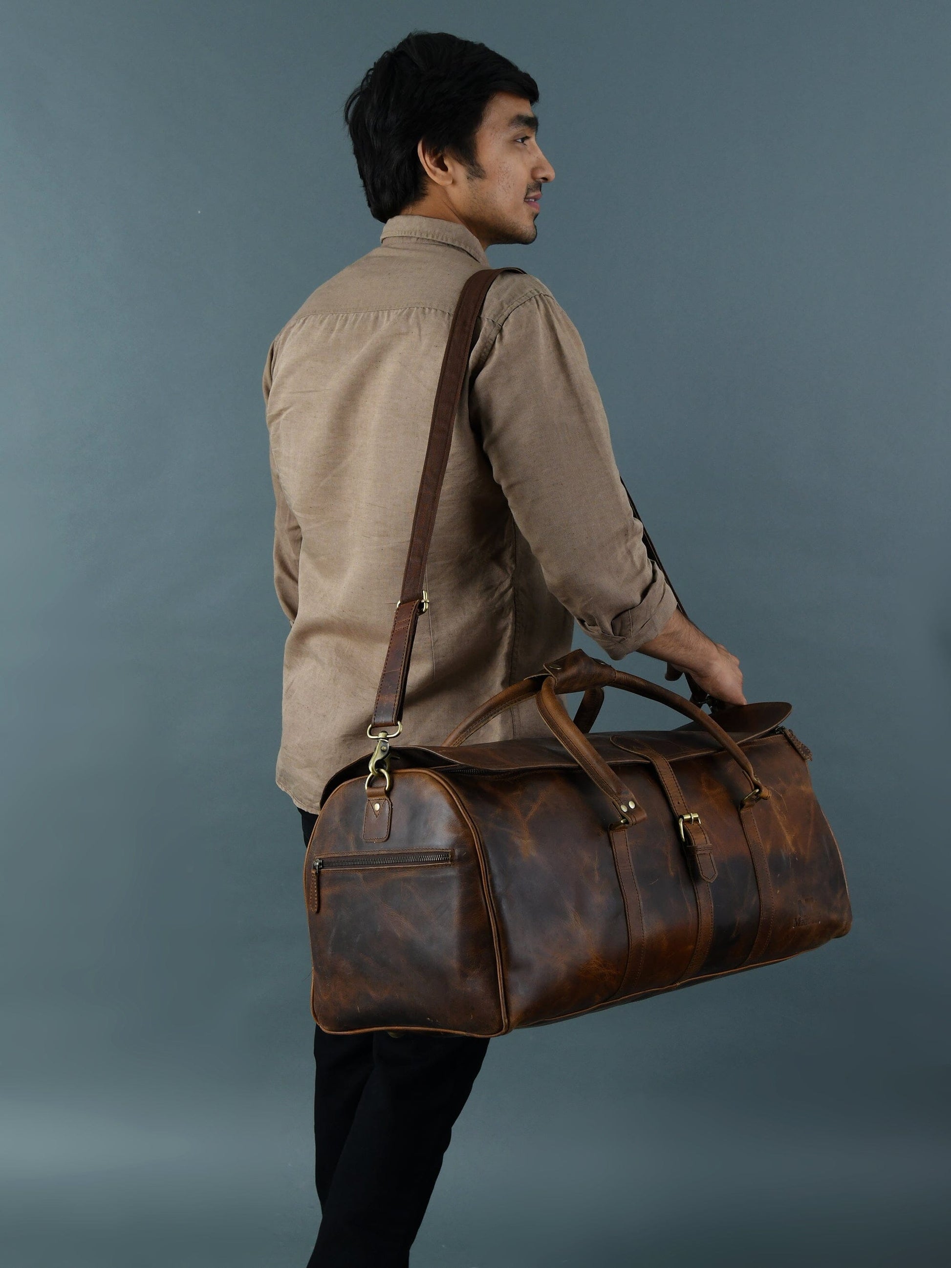 The Bolton Flap Duffel- Brown - Tampa Home & Garden Store