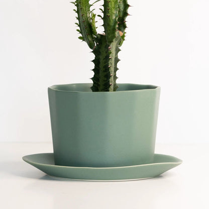 Geometric Oval Handmade Porcelain Planter