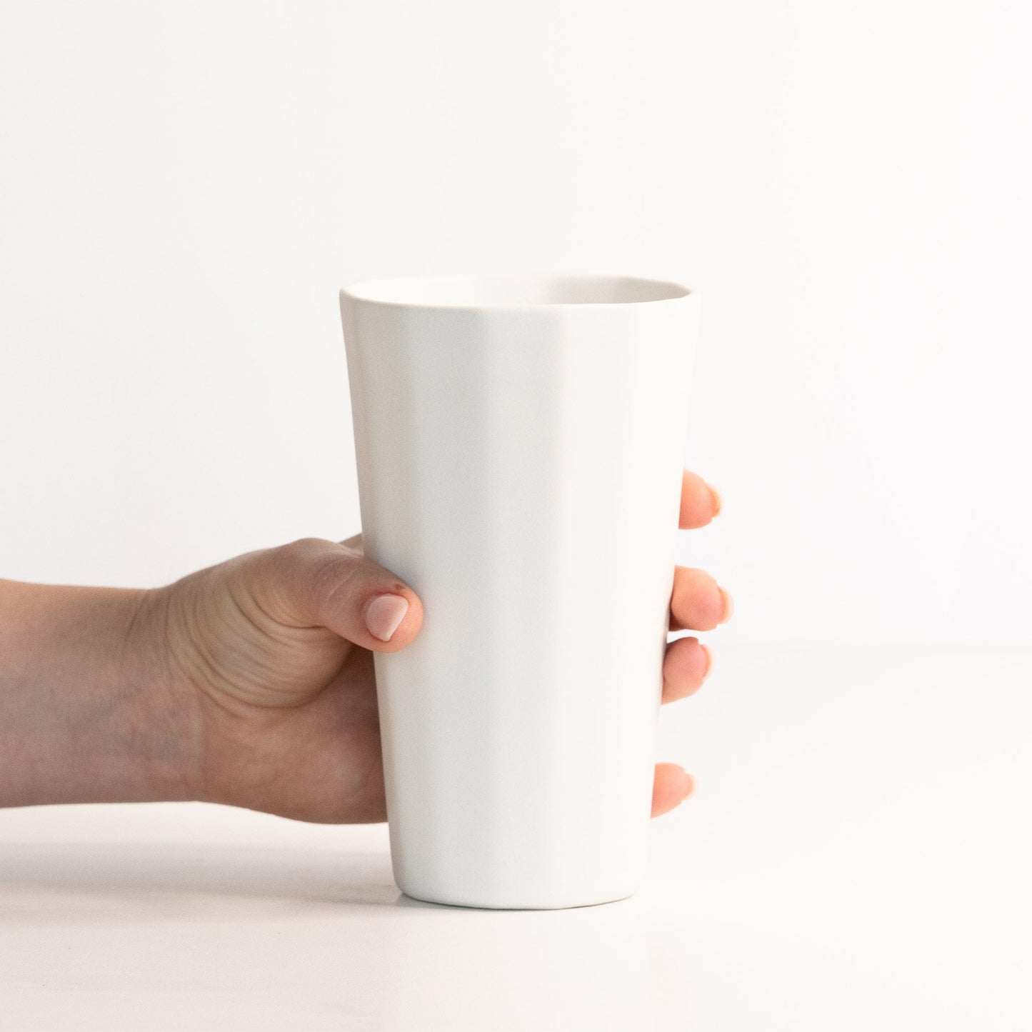 Handmade Porcelain Pint Cup Modern Ceramic Vessel