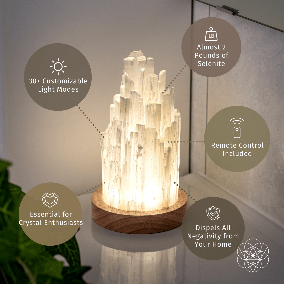 The Cleanse-All Selenite Lamp - 2 Pounds of Healing Power - Tampa Home & Garden Store