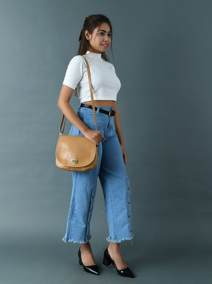 The Croco Satchel- Beige - Tampa Home & Garden Store