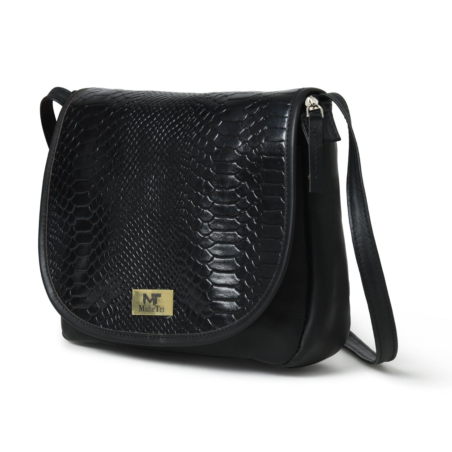 The Croco Satchel- Black - Tampa Home & Garden Store