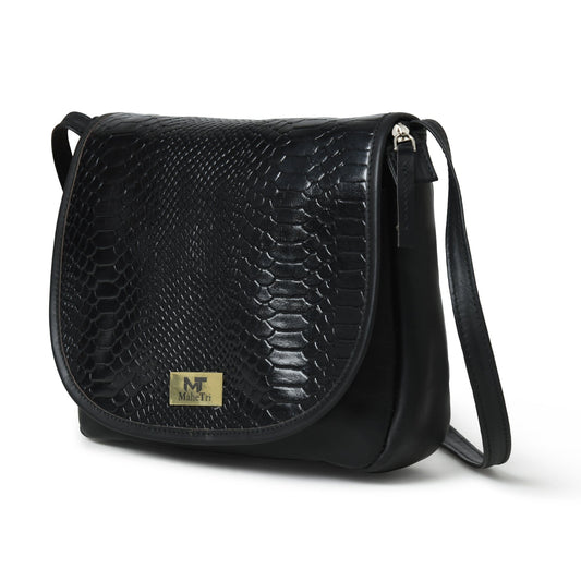 The Croco Satchel- Black - Tampa Home & Garden Store