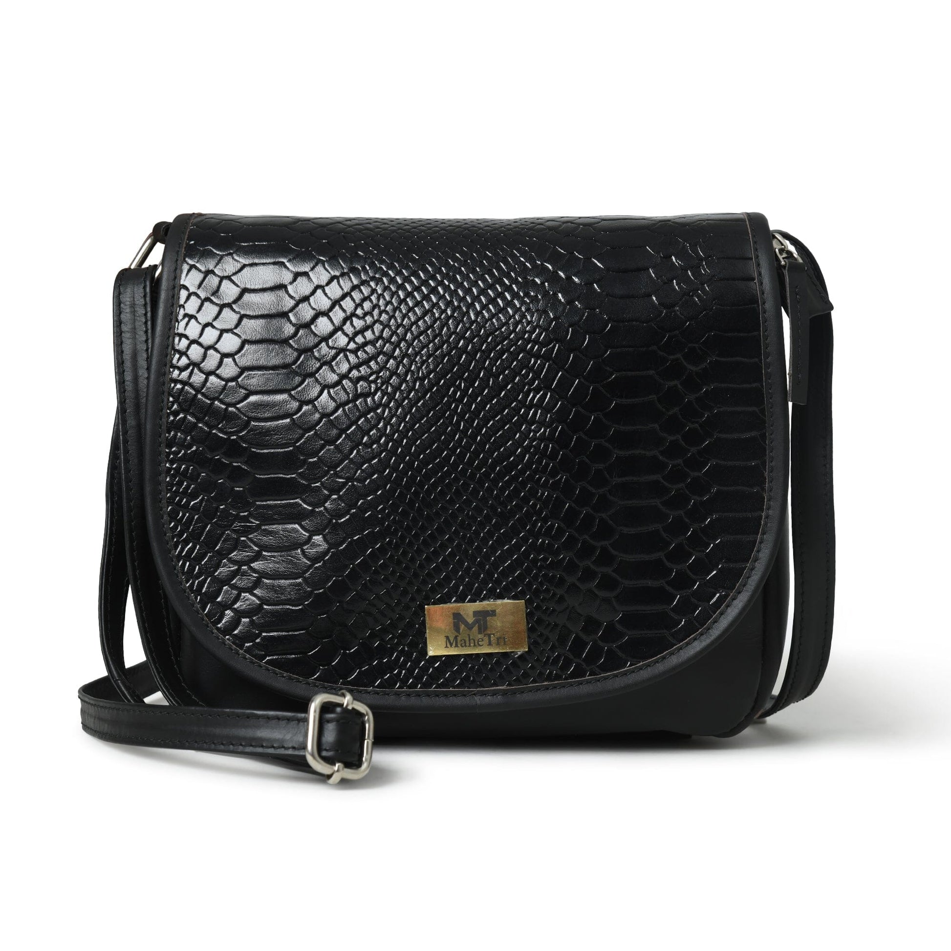 The Croco Satchel- Black - Tampa Home & Garden Store