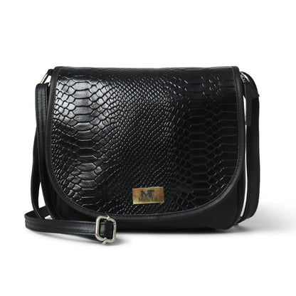 The Croco Satchel- Black - Tampa Home & Garden Store
