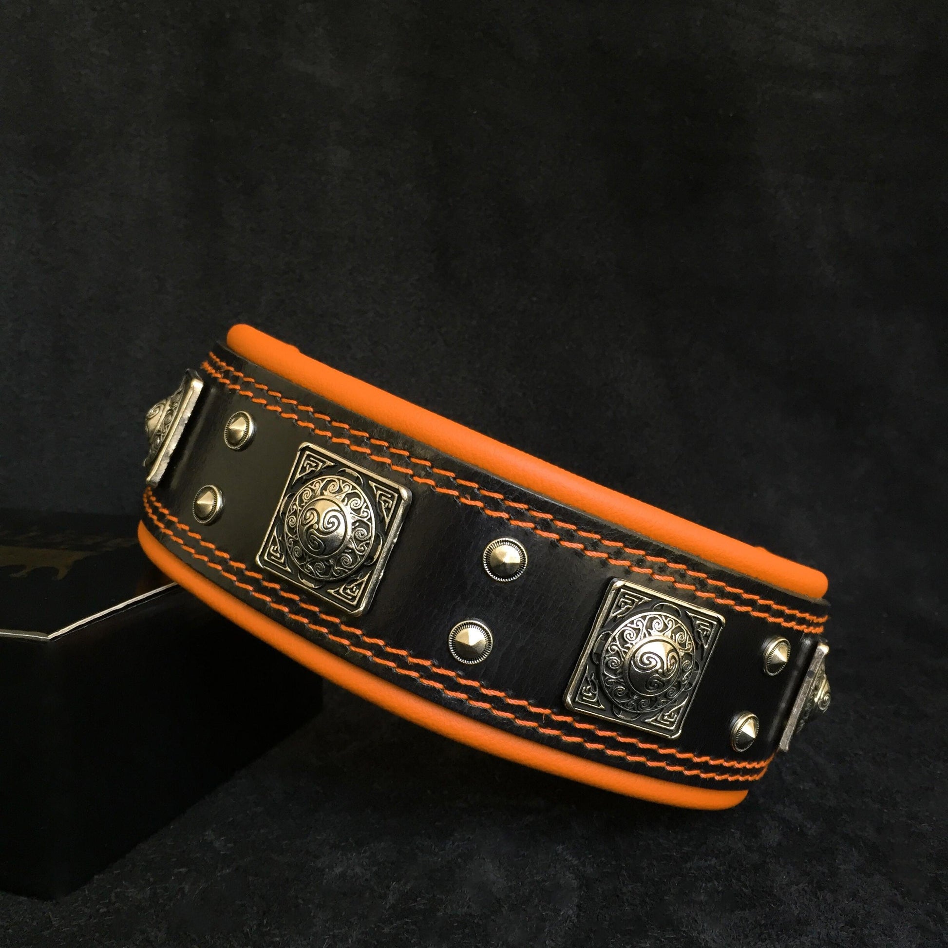 The "Eros" collar 2.5 inch wide black & orange - Tampa Home & Garden Store