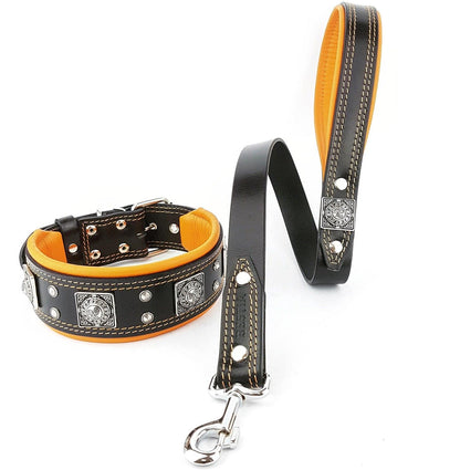 The "Eros" collar 2.5 inch wide black & orange - Tampa Home & Garden Store
