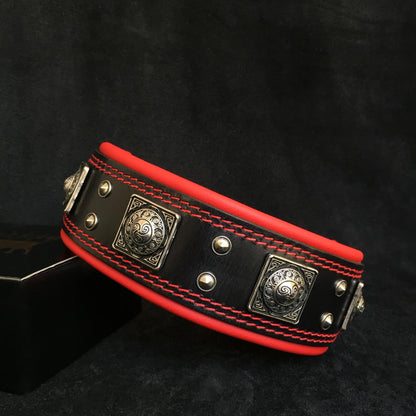The "Eros" collar 2.5 inch wide black & red - Tampa Home & Garden Store