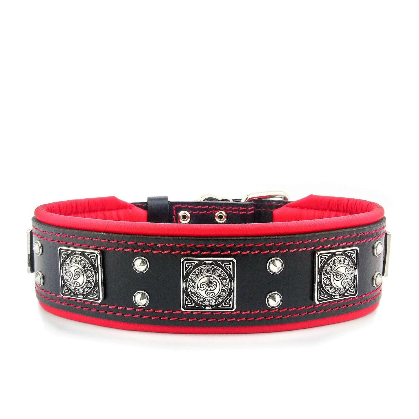 The "Eros" collar 2.5 inch wide black & red - Tampa Home & Garden Store