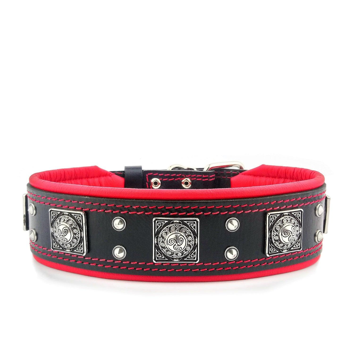 The "Eros" collar 2.5 inch wide black & red - Tampa Home & Garden Store