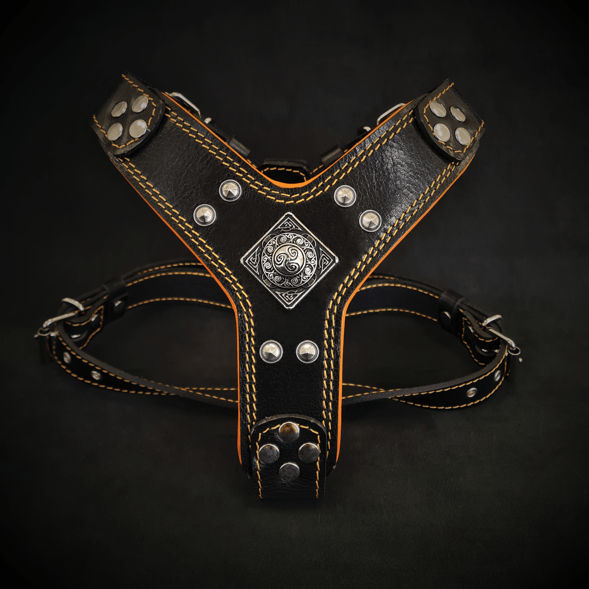 The ''Eros'' harness Black & Orange Small to Medium Size - Tampa Home & Garden Store