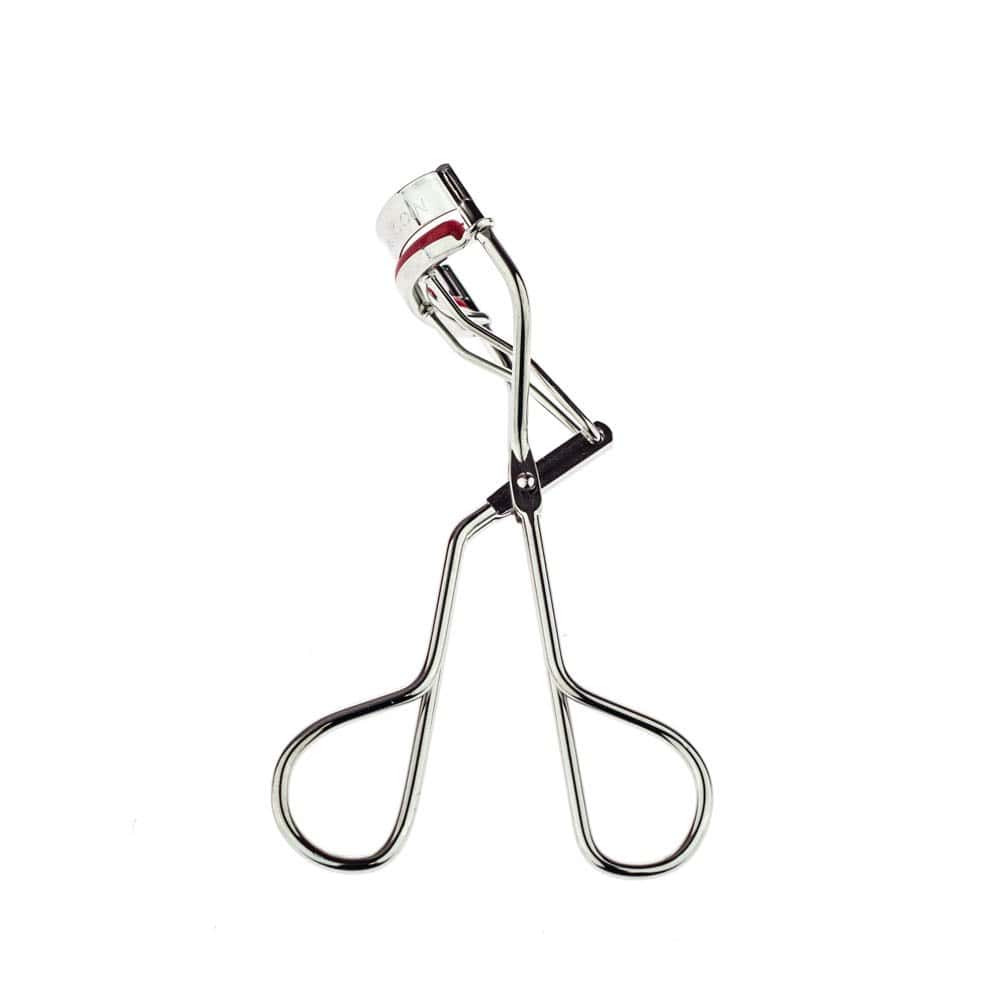 Kevyn Aucoin eyelash curler by Nava Beauty, chrome metal with red silicone pad on Tampa Home & Garden Store