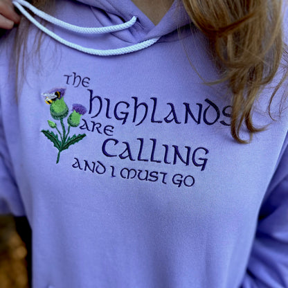 The Highlands are Calling Embroidered Soft Fleece Unisex Sweatshirt Hoodie - Tampa Home & Garden Store