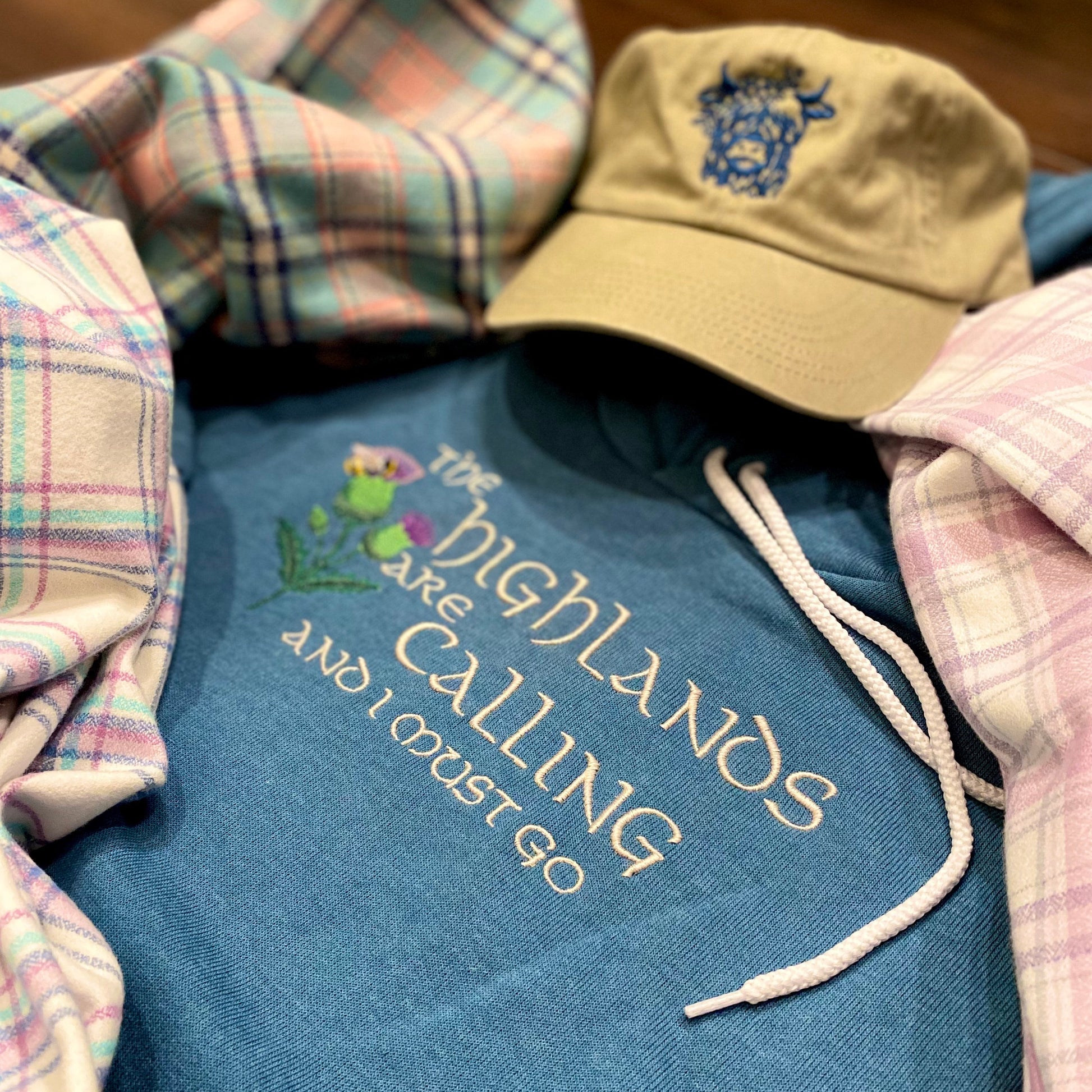 The Highlands are Calling Embroidered Soft Fleece Unisex Sweatshirt Hoodie - Tampa Home & Garden Store