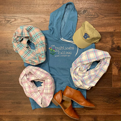 The Highlands are Calling Embroidered Soft Fleece Unisex Sweatshirt Hoodie - Tampa Home & Garden Store
