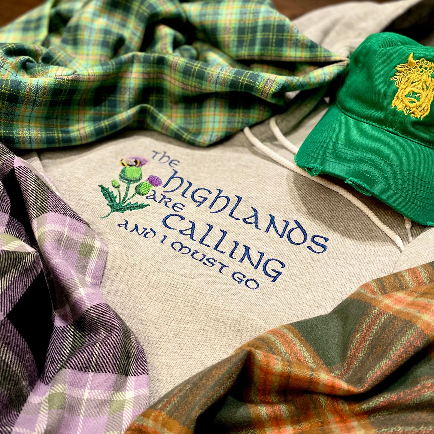 The Highlands are Calling Embroidered Soft Fleece Unisex Sweatshirt Hoodie - Tampa Home & Garden Store